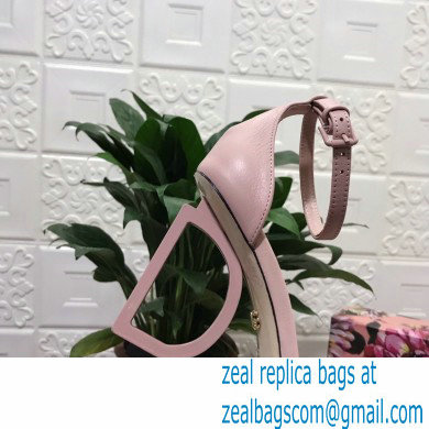 Dolce  &  Gabbana Heel 10.5cm Leather Sandals Light Pink with D & G Heel 2021